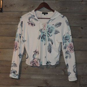 Floral cropped hoodie